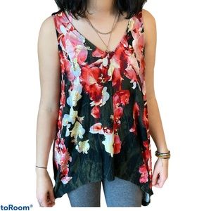 EUC Adrianna Papell Flowy Floral Tank Womens medium